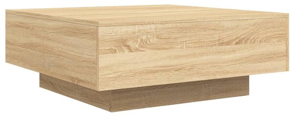 Sonoma tölgy színű dohányzóasztal LED-lámpákkal 80 x 80 x 31 cm
