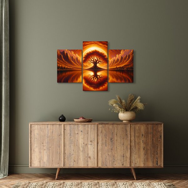 Kép – Fa a véres napban (90x60 cm)