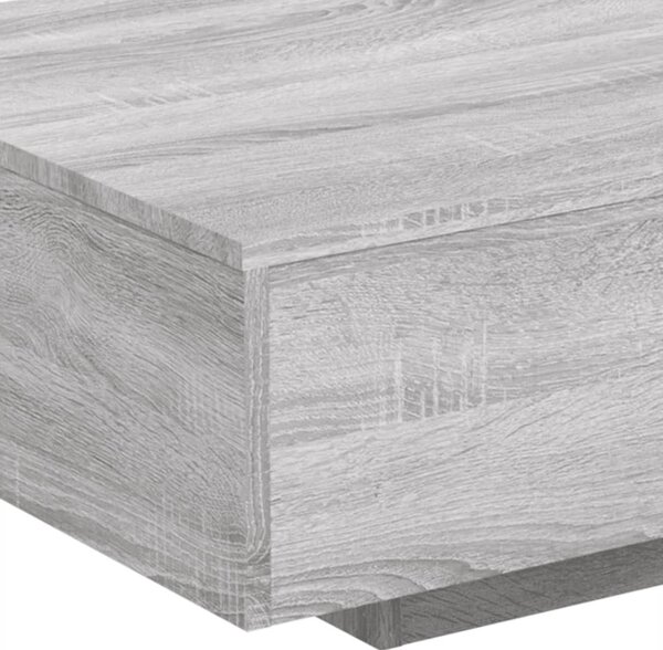 Szürke sonoma színű dohányzóasztal LED-lámpákkal 85x55x31 cm
