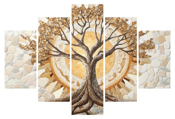 Kép – Arany életfa mozaikban (150x105 cm)
