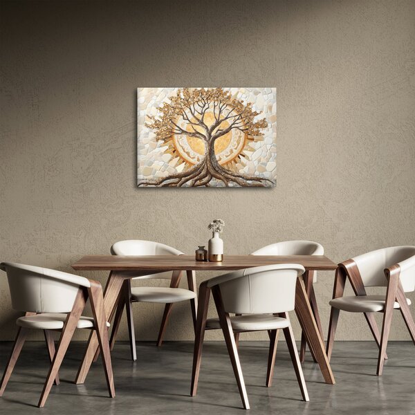 Kép – Arany életfa mozaikban (70x50 cm)
