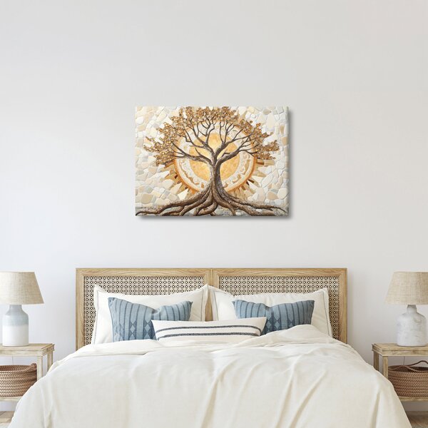 Kép – Arany életfa mozaikban (70x50 cm)