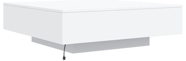 Fehér dohányzóasztal LED-lámpákkal 100 x 100 x 31 cm
