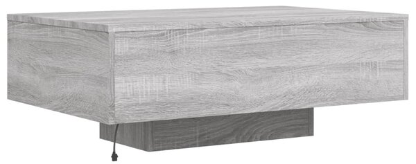 Szürke sonoma színű dohányzóasztal LED-lámpákkal 85x55x31 cm