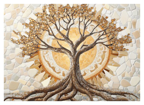 Kép – Arany életfa mozaikban (70x50 cm)