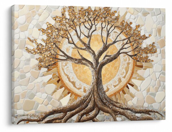 Kép – Arany életfa mozaikban (70x50 cm)
