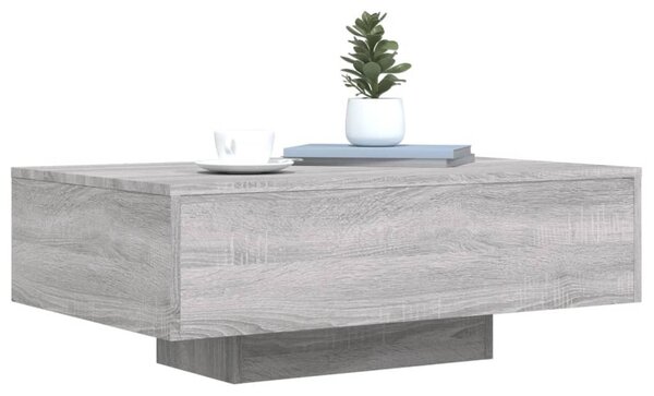 Szürke sonoma színű dohányzóasztal LED-lámpákkal 85x55x31 cm