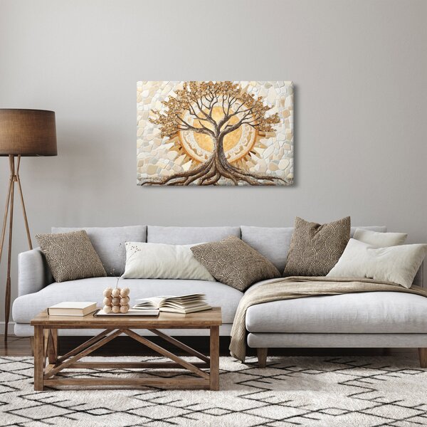 Kép – Arany életfa mozaikban (90x60 cm)