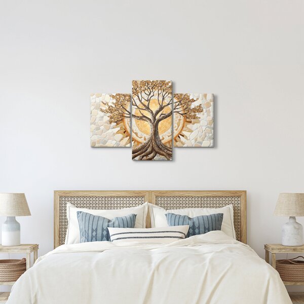 Kép – Arany életfa mozaikban (90x60 cm)