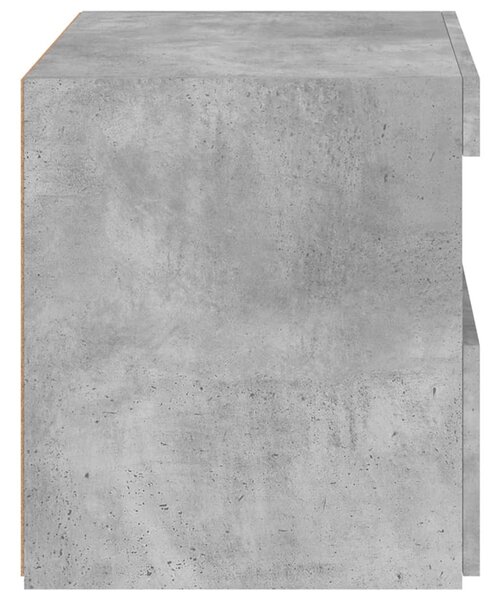 Betonszürke éjjeliszekrény LED-világítással 50 x 40 x 45 cm
