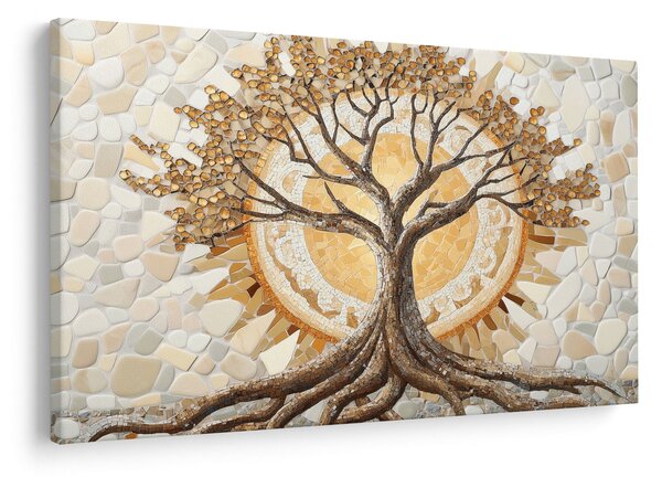 Kép – Arany életfa mozaikban (90x60 cm)