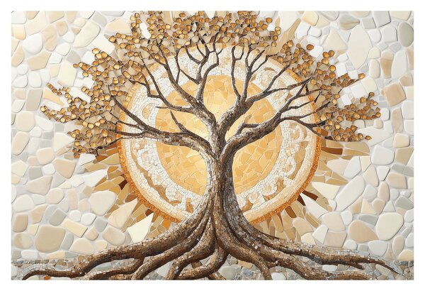 Kép – Arany életfa mozaikban (90x60 cm)