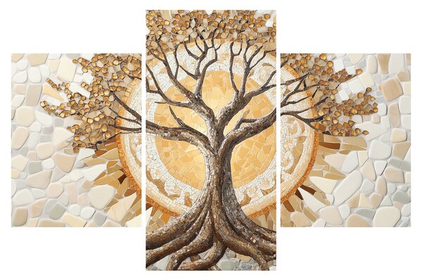 Kép – Arany életfa mozaikban (90x60 cm)