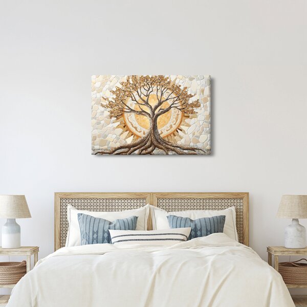 Kép – Arany életfa mozaikban (90x60 cm)
