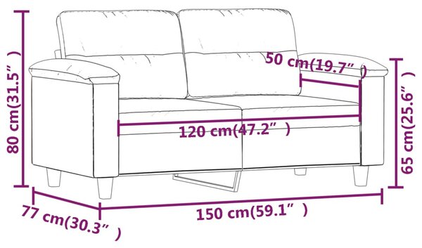 2 személyes cappuccino színű műbőr kanapé 120 cm