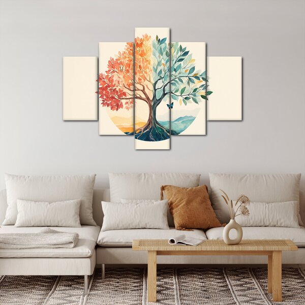 Kép – Duális fa pillangóval (150x105 cm)