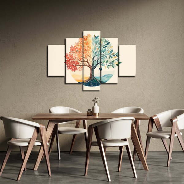 Kép – Duális fa pillangóval (150x105 cm)
