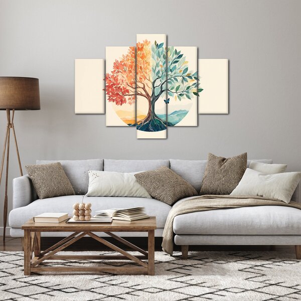Kép – Duális fa pillangóval (150x105 cm)