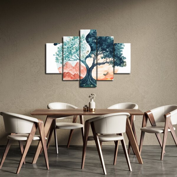 Kép – Akvarellfa tele élettel (150x105 cm)