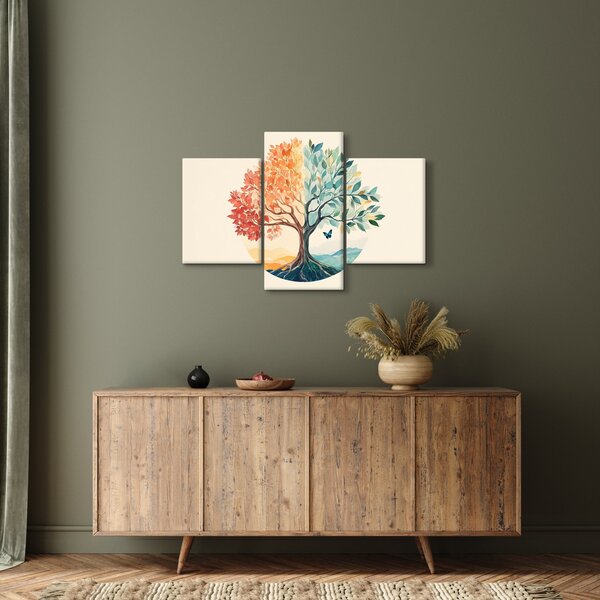 Kép – Duális fa pillangóval (90x60 cm)