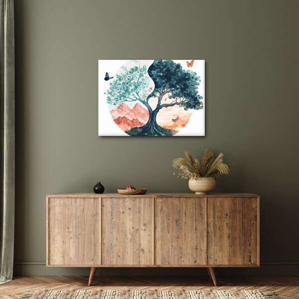 Kép – Akvarellfa tele élettel (70x50 cm)