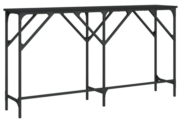 Fekete szerelt fa tálalóasztal 140x29x75 cm