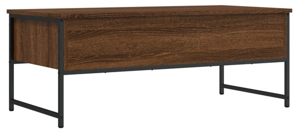 Barna tölgyszínű szerelt fa dohányzóasztal 101x49x39,5 cm