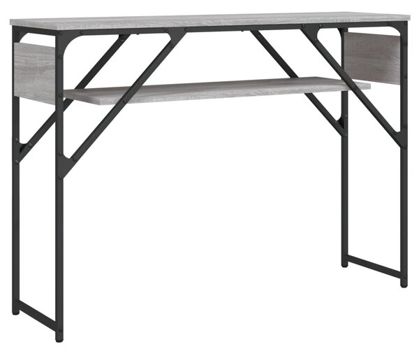 Szürke sonoma színű szerelt fa tálalóasztal polccal 105x30x75cm