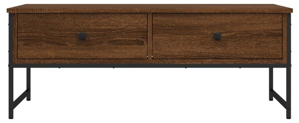 Barna tölgyszínű szerelt fa dohányzóasztal 101x49x39,5 cm