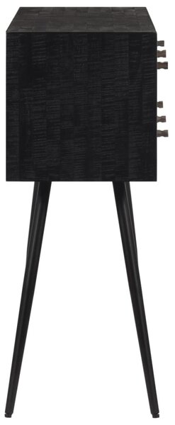 Tömör újrahasznosított tíkfa tálalóasztal fiókkal 116x30x76 cm