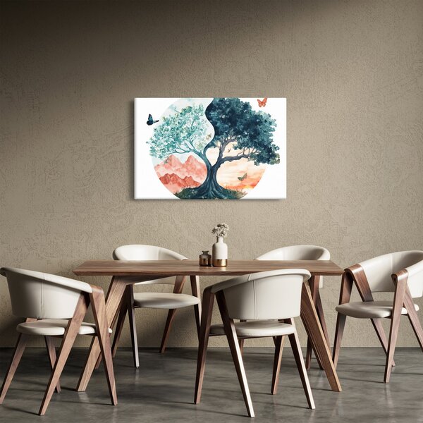 Kép – Akvarellfa tele élettel (90x60 cm)