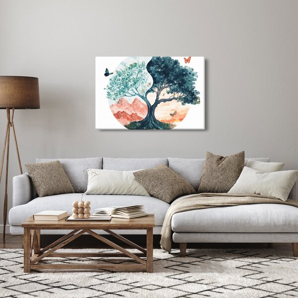 Kép – Akvarellfa tele élettel (90x60 cm)
