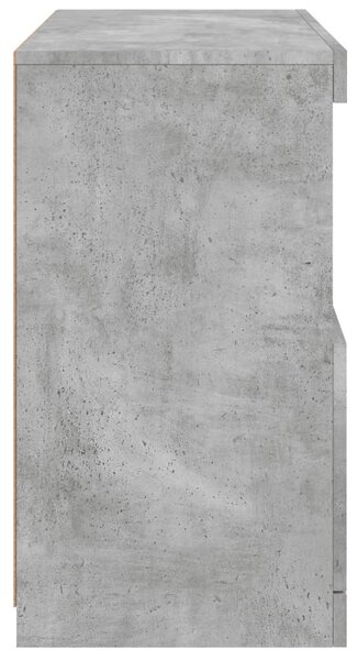 Betonszürke tálalószekrény LED-világítással 60 x 37 x 67 cm