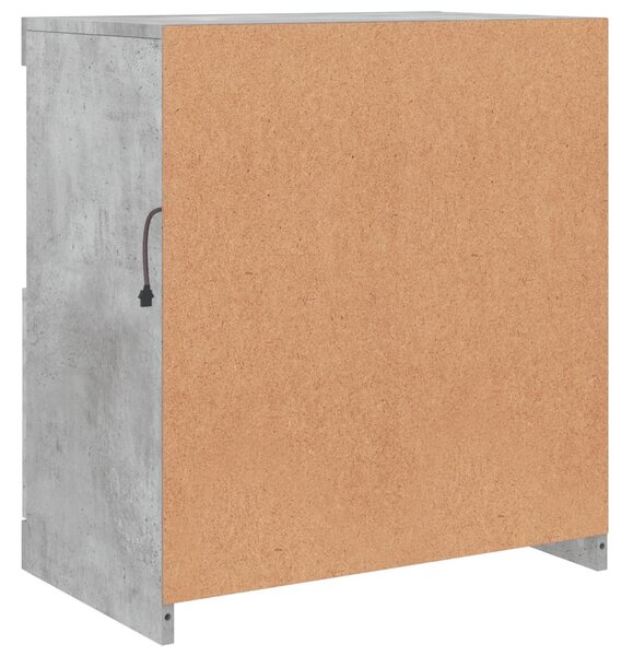 Betonszürke tálalószekrény LED-világítással 60 x 37 x 67 cm