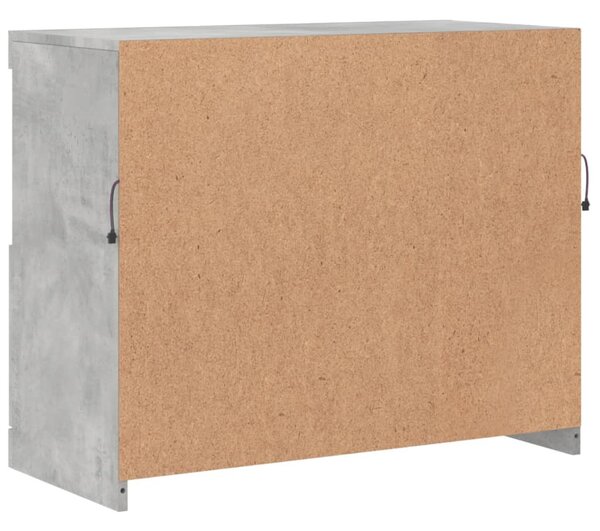 Betonszürke tálalószekrény LED-világítással 81 x 37 x 67 cm