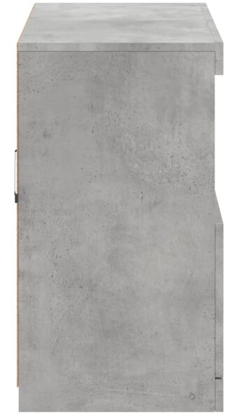 Betonszürke tálalószekrény LED-világítással 81 x 37 x 67 cm