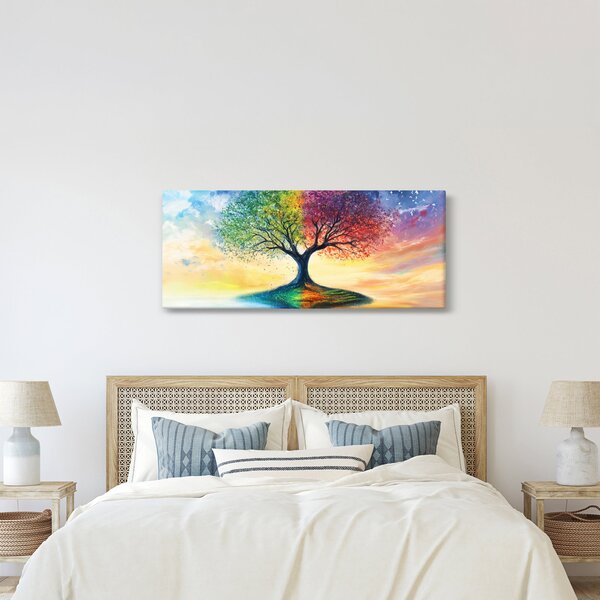 Kép – Évszakok festett fája (120x50 cm)
