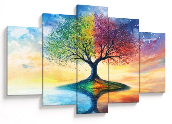 Kép – Évszakok festett fája (150x105 cm)