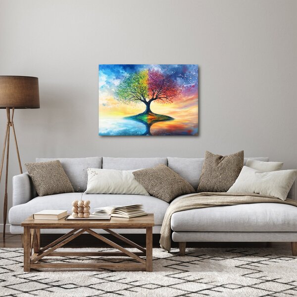 Kép – Évszakok festett fája (70x50 cm)