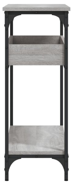 Szürke sonoma színű szerelt fa tálalóasztal polccal 100x29x75cm