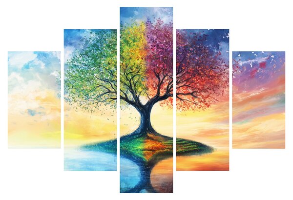 Kép – Évszakok festett fája (150x105 cm)