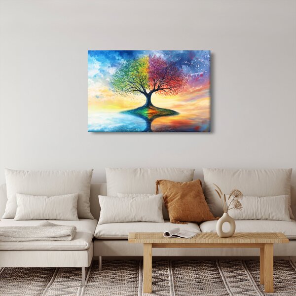 Kép – Évszakok festett fája (90x60 cm)