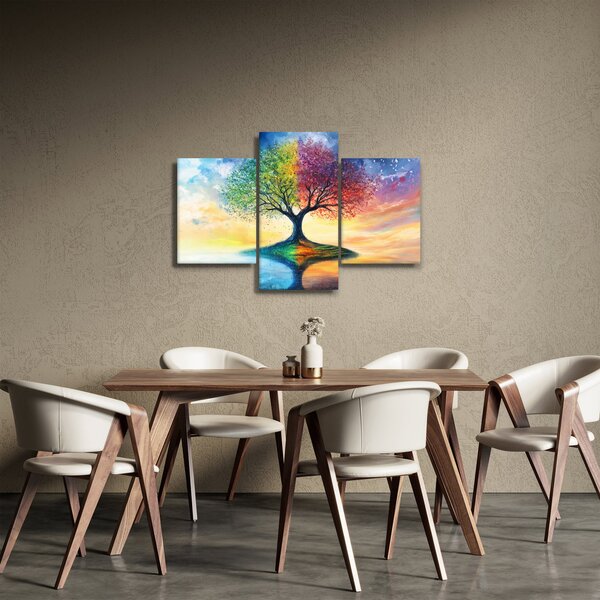 Kép – Évszakok festett fája (90x60 cm)