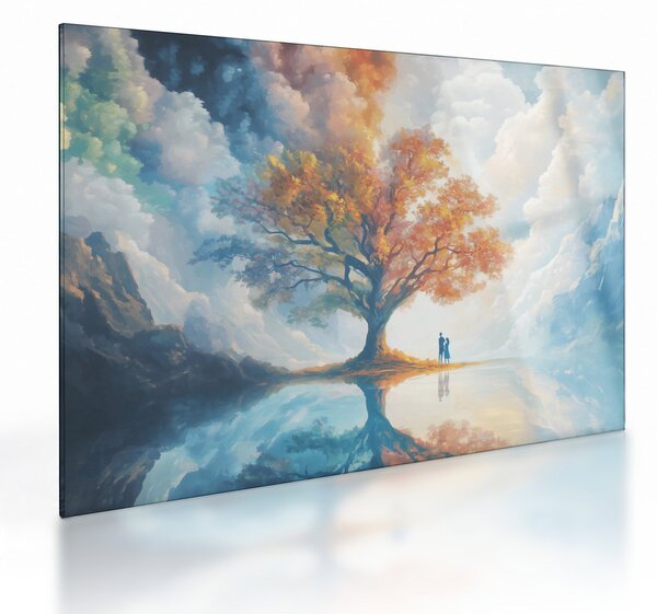 Üveg kép – Az élet és szerelem fája (70x50 cm)