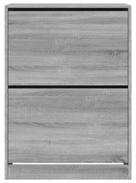 Szürke sonoma cipőszekrény 2 kihajtható fiókkal 80x42x108 cm