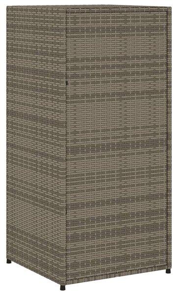 Szürke polyrattan kerti tárolószekrény 55 x 55 x 111 cm