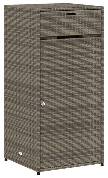 Szürke polyrattan kerti tárolószekrény 55 x 55 x 111 cm