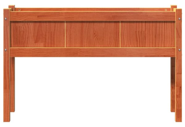 Viaszbarna tömör fenyőfa kerti virágláda 110 x 31 x 70 cm