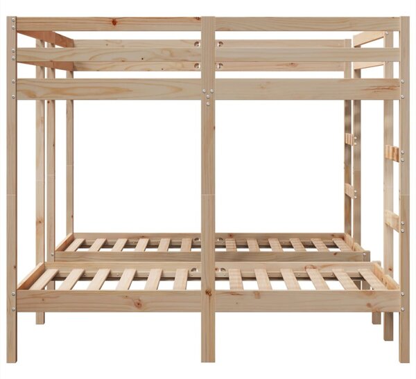 Tömör fenyőfa tripla emeletes ágykeret 160x200/80x160 cm
