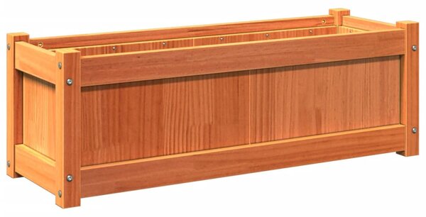 Viaszbarna tömör fenyőfa kerti virágláda 90 x 31 x 31 cm